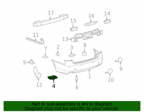 Rear bumper retainer left Lexus IS250 IS350 06-13 crack