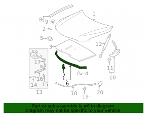 Hood seal central Toyota Camry v40