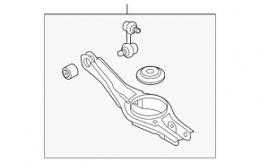 Lower control arm under the rear left spring, Hyundai Santa Fe 24-26