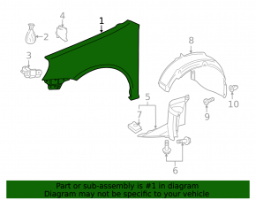 Front right wing VW Golf 10-14 HB