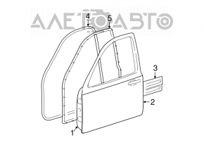 Door assembly front right Lincoln Town Car 98-11 black bumpers