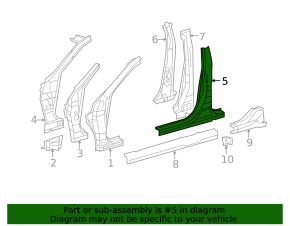 Right center pillar for Lexus ES350 07-12