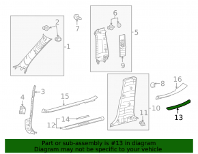 Lexus IS 14-20 black outer rear right door sill plate