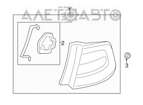 Left taillight Dodge Dart 13-16