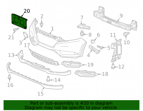 Frame for number Honda HR-V 16-22 scratch, dented fastener