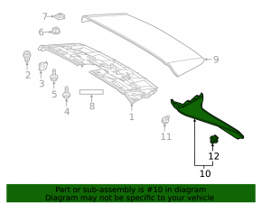 Left tailgate spoiler for Toyota Rav4 19-24