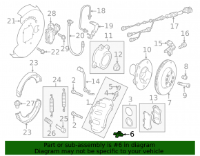 Brake shoe mounting bracket rear left VW Touareg 11-17