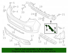 Rear bumper mount right Hyundai Ioniq 17-22