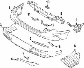 Left rear bumper mount for Hyundai Sonata 20-25