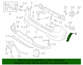 Rear left wing arch trim Kia Niro 17-19 HEV, PHEV on bumper, structure Used