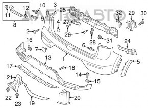 Rear left fender arch trim Kia Niro 17-19 HEV, PHEV on the bumper, structure, worn