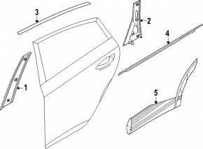 Lower rear right door trim for Kia EV9 24-25