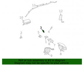 Airbag Sensor Rear Left Lexus RX350 RX450h 10-15