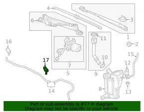 Windshield washer nozzle left Chevrolet Trax 15-22