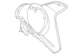 Mercedes W213 E 21-23 steering wheel cover, black with chrome