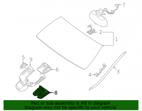Mercedes GLE 350 450 20-23 interior mirror trim, small part, gray