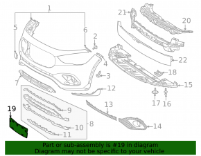 Mercedes H247 GLA 20-23 front bumper license plate holder