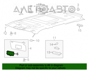 Right visor Ford Explorer 11-15 black, without backlight, without hook