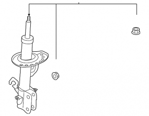 Shock absorber front right Nissan Leaf 18- under 40 kWh