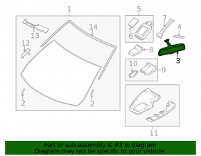 Interior mirror Mazda CX-5 13-16 auto-dimming