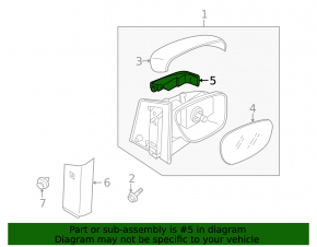 Right turn signal mirror Mazda CX-7 10-12 rest.