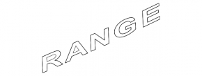 Land Rover Range Rover Velar 18-23 chrome tailgate emblem with "RANGE" lettering
