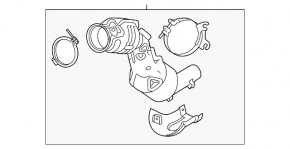 Downpipe with catalytic converter Jaguar F-Pace X761 18-24 2.0T