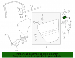 Rear left window control Buick Encore 13-16