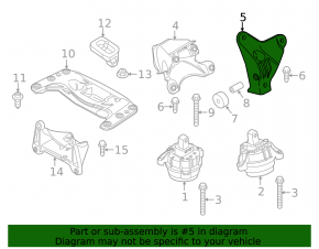 Left Engine Mount Bracket BMW 5 F10 11-16 3.0T RWD