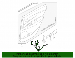 Wiring for the rear left door of a Nissan Murano 25-26 Platinum