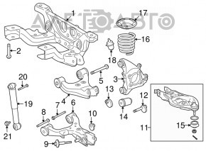 Lower arm under spring rear right Toyota Sequoia 08-16 torn boot