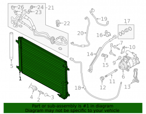 Air conditioning condenser radiator Audi A8 10-16 3.0, 4.0, 6.3