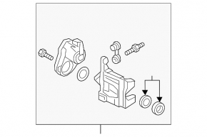 Rear right brake caliper assembly for Audi E-Tron 19-23, black