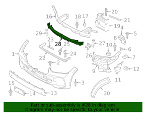BMW X5 G05 19-25 2019-23 Front Bumper Absorber. Without M model, with M package