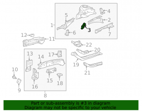 Left Lexus CT200h 11-17 Left Fender Central Bracket