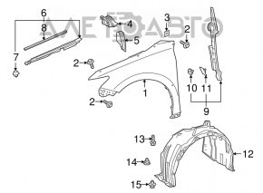 Front left fender liner Toyota Camry v70 18-18 SE, Japan