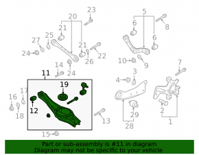 Lower control arm under the rear left spring, Hyundai Ioniq 18-22 PHEV