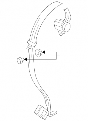 Rear center seat belt VW Golf 15-21