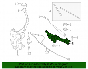 Windscreen wiper trapezoid with motor BMW X1 F48 16-22