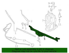 Windscreen wiper trapezoid with motor Mini Cooper F56 3d 14-24