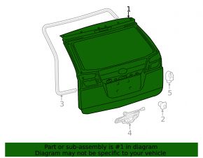 11-20 Toyota Sienna bare tailgate without camera