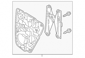 Window lifter with motor rear left VW Touareg 11-17 with panel