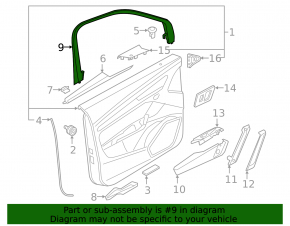 Front left door frame Audi Q5 80A 18-24 black