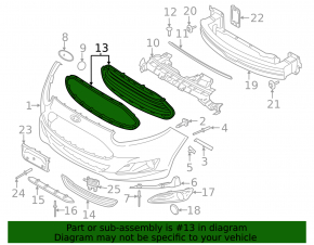 Radiator grill grill Ford Fiesta 14-19 rest usa chrome no molding part, dented, fractures