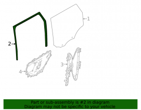 Land Rover Discovery 17-25 rear right door glass seal