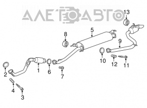 Rear catalyst Lexus NX300h 15-21