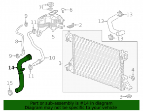 Lower cooling hose for Chevrolet Volt 11-15