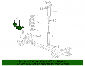 Rear beam silent block left Chevrolet Volt 16 - broken guide