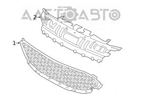 Radiator grill grill Ford Escape MK4 20-22 mesh black mat OEM