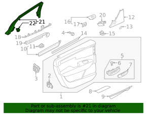 Door frame inner rear rear left Volvo V90 17-21 usa T5, T6